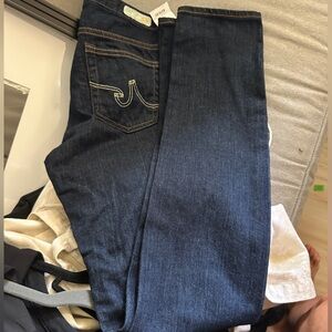 AG Adriano Goldschmied Dark Blue Straight Leg Jeans